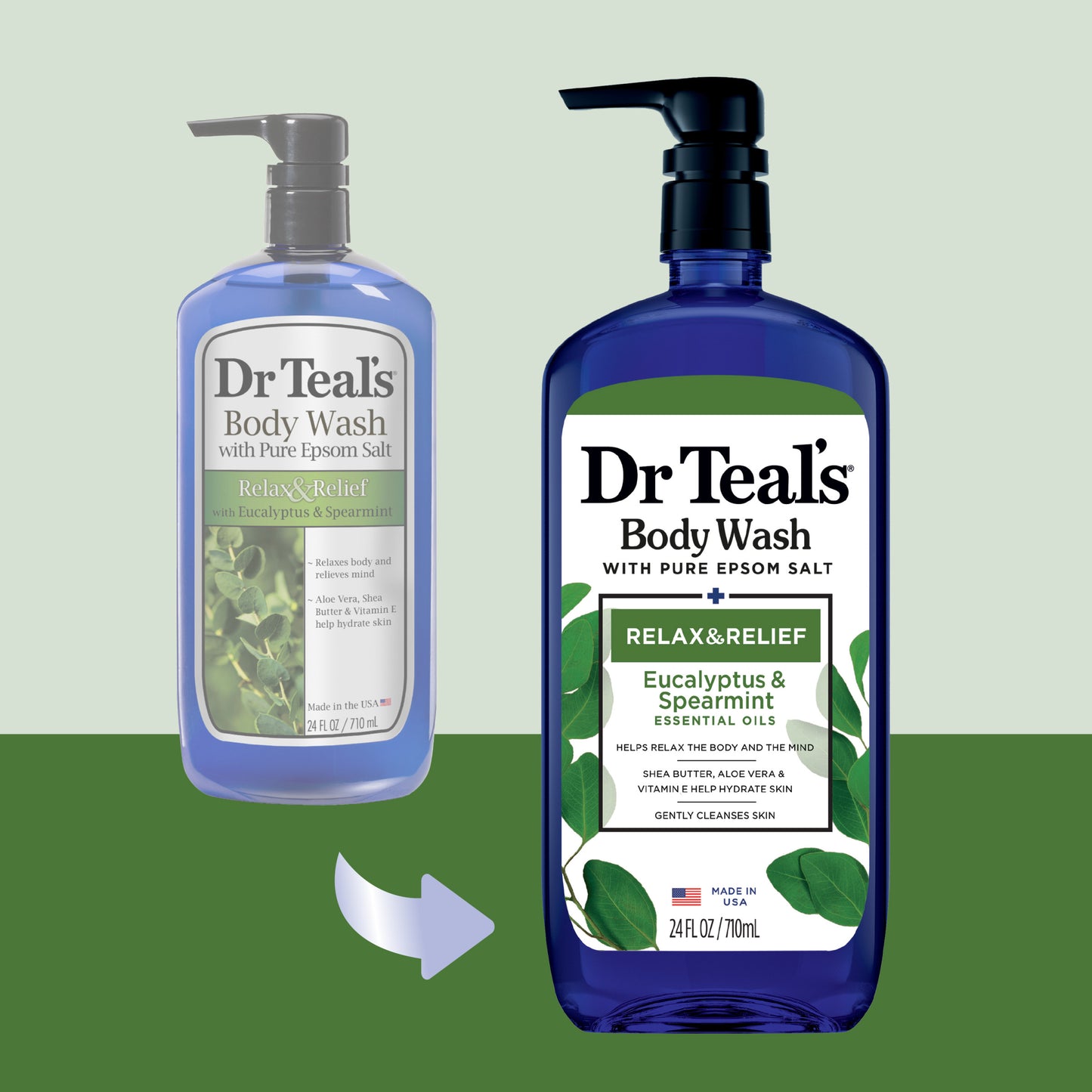 Dr Teal's Body Wash Relax and Relief with Eucalyptus Spearmint, 710ml