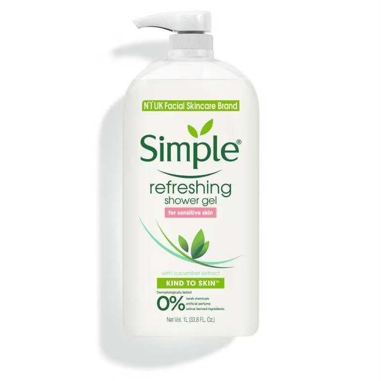 Simple refreshing Shower gel for sensitive skin 1L
