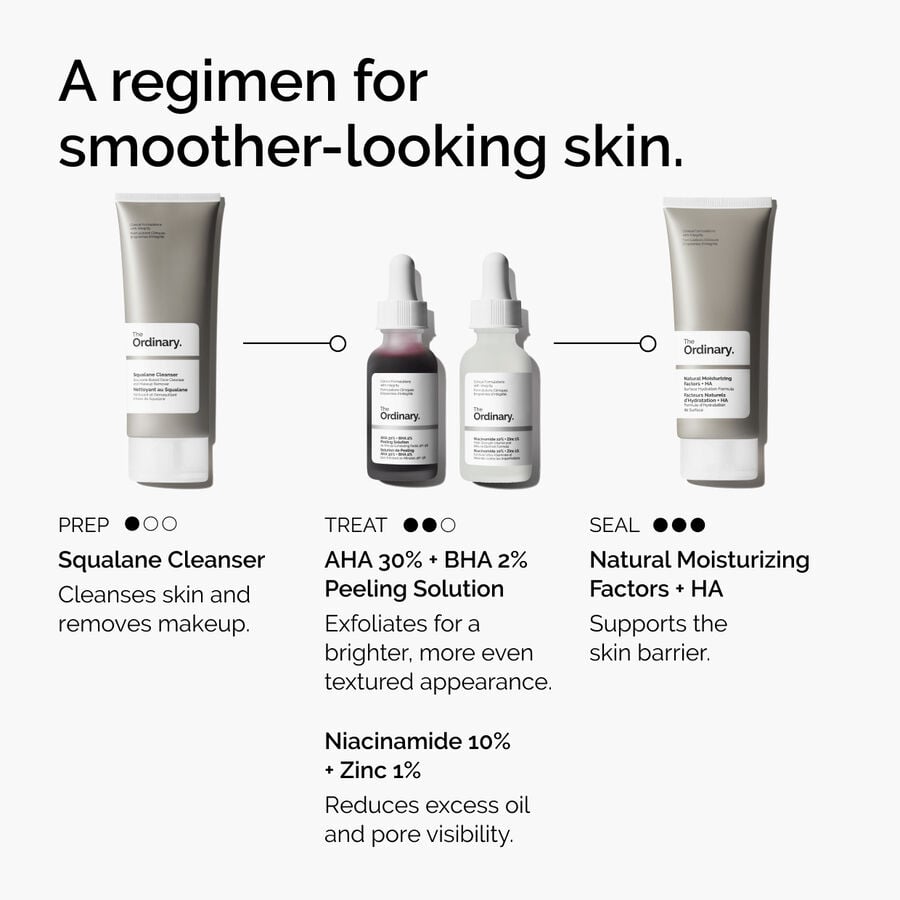 The Ordinary AHA 30% + BHA 2% Peeling Solution, Advanced Exfoliating Peel for Brighter Skin Exfoliators ord-aha-bha-peeling-solution-smooth-skin-regimen-graphic shop at Exprimi Beauty Kenya. Home of Skin care, Body care, Make-up, Fragrance & Beauty.