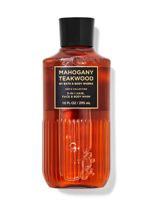 Mahogany Teakwood 3-in-1 Hair, Face & Body Wash - Mens 295ml