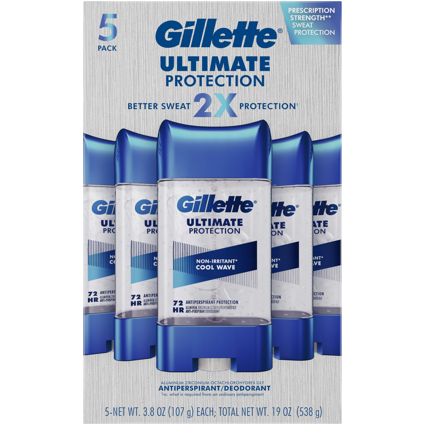 Gillette Gillette Ultimate Protection Antiperspirant Deodorant, Non-Irritant Cool Wave 107g 5 Pack Deodorant 1516973__1psd shop at Exprimi Beauty Kenya. Home of Skin care, Body care, Make-up, Fragrance & Beauty.