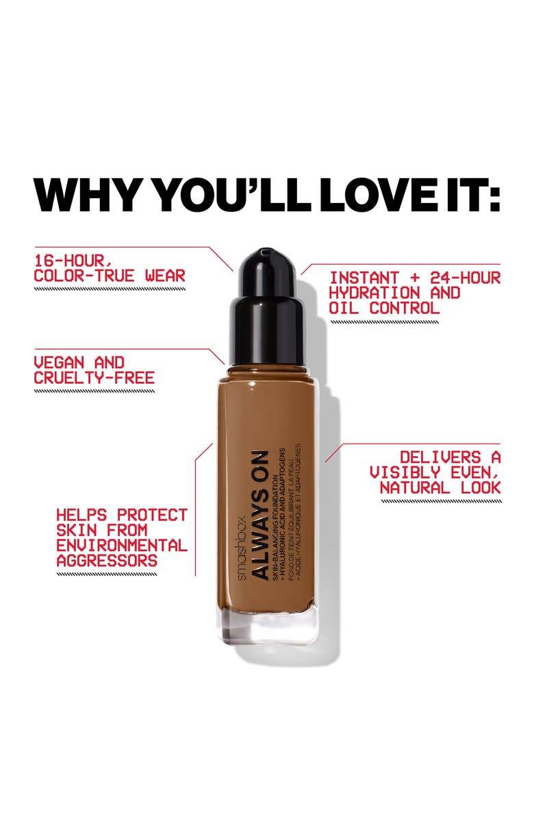 Smashbox Always On Skin-Balancing Foundation with Hyaluronic Acid & Adaptogens | Nordstrom- M10-N- 30ml Foundation 639f5733-7397-4642-989a-3f50be5ae73a_3b7b4675-899f-49a3-899c-f51f2c9146a6 shop at Exprimi Beauty Kenya. Home of Skin care, Body care, Make-up, Fragrance & Beauty.