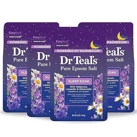 Visit the Dr Teal's Store Dr Teal's Pure Epsom Magnesium Salt Soak, Sleep Blend with Melatonin, Lavender & Essential Oils, 3 lb (Pack of 4) Beauty 81MAnYh3iXL._SX466 shop at Exprimi Beauty Kenya. Home of Skin care, Body care, Make-up, Fragrance & Beauty.