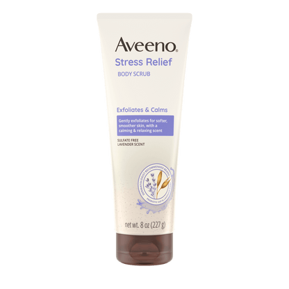 Aveeno Stress Relief Exfoliating Body Scrub, Lavender 227 Body scrub shop at Exprimi Beauty Kenya. Home of Skin care, Body care, Make-up, Fragrance & Beauty.