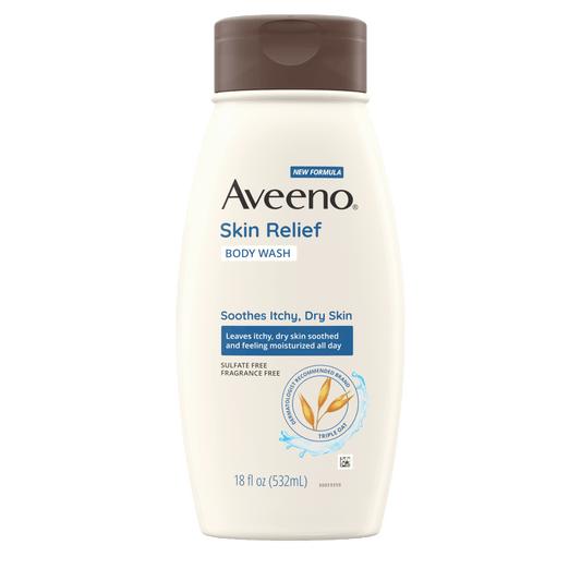 Aveeno Skin Relief Body Wash soothes itchy, dry skin 532 Body wash Aveeno_Skin_Relief_Body_Wash_bottle_with_white_and_blue_label_indicating_it_soothes_itchy_dry_skin._EXprimi_Beauty_Kenya 532 shop at Exprimi Beauty Kenya. Home of Skin care, Body care, Make-up, Fragrance & Beauty.