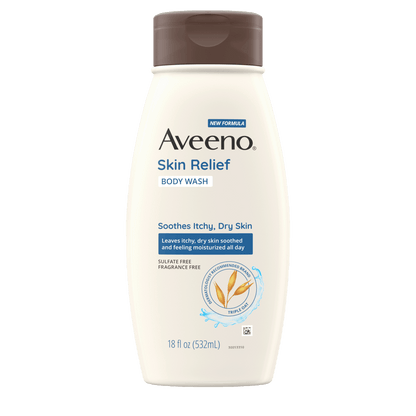 Aveeno Skin Relief Body Wash soothes itchy, dry skin 532 Body wash Aveeno_Skin_Relief_Body_Wash_bottle_with_white_and_blue_label_indicating_it_soothes_itchy_dry_skin._EXprimi_Beauty_Kenya 532 shop at Exprimi Beauty Kenya. Home of Skin care, Body care, Make-up, Fragrance & Beauty.