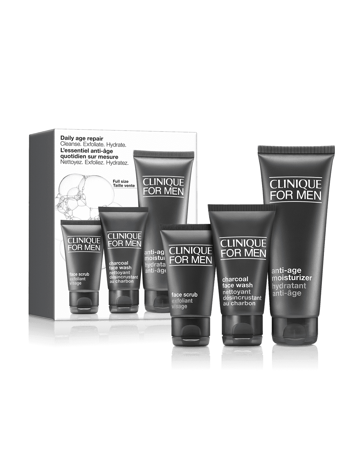 Clinique Daily Age Repair Set: Cleanse. Exfoliate. Hydrate For Men gift set Clinique_Daily_Age_Repair_Set_Cleanse._Exfoliate._Hydrate_For_Men_EXprimi_Skincare_Kenya shop at Exprimi Beauty Kenya. Home of Skin care, Body care, Make-up, Fragrance & Beauty.