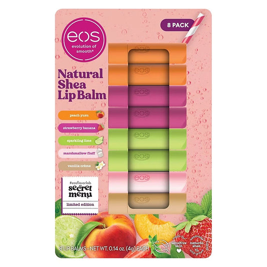eos EOS Natural Shea Butter Lip Balm Stick 8 pk Peach Yuzu (2) Sparking Lime (2) Strawberry Banana (2) Marshmallow Fluff (1) Vanilla Creme (1) Lip Balm & Treatments EOS_Natural_Shea_Butter_Lip_Balm_Stick_Peach_Yuzu_Sparkling_Lime_Strawberry_Banana_Marshmallow_Fluff_Vanilla_Cr_mePACH_YUZU 8 pk Peach Yuzu (2) Sparking Lime (2) Strawberry Banana (2) Marshmallow Fluff (1) Vanilla Creme (1) shop at Exprimi Beauty Kenya. Home of Skin care, Body care, Make-up, Fragrance & Beauty.