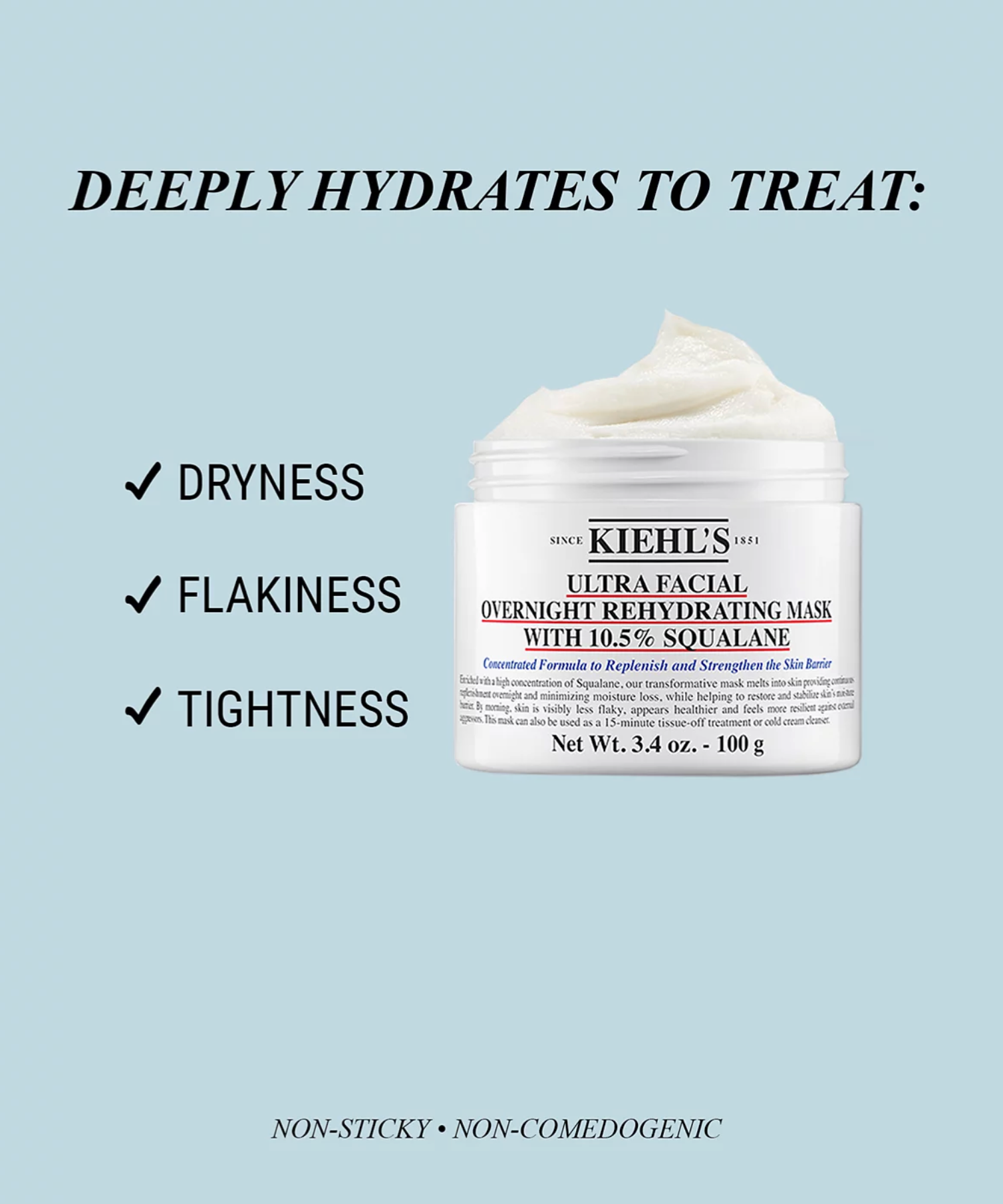 Kiehl's Since 1851 Ultra Facial Overnight Rehydrating Mask with 10.5% Squalane 100Ml Face Masks Kiehl_s_Since_1851_Ultra_Facial_Overnight_Hydrating_Mask_With_10.5_Squalane_3._Kiehl_s_Ultra_Facial_Overnight_Rehydrating_Mask_with_text_on_a_light_blue_background_EXprimi_4_oz. shop at Exprimi Beauty Kenya. Home of Skin care, Body care, Make-up, Fragrance & Beauty.