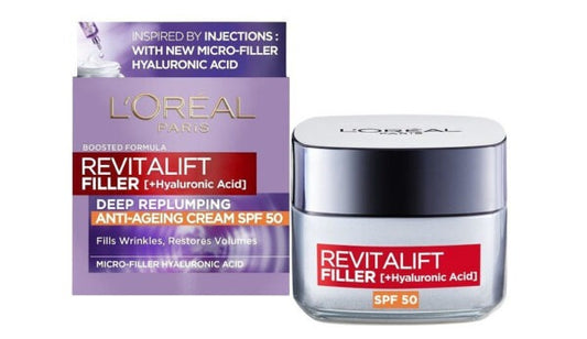 EXprimi Beauty Kenya L'Oréal Paris Revitalift Filler SPF 50 Day Cream, an anti-ageing day moisturiser enriched with Hyaluronic Acid LOreal-Revitalift-Filler-Replumping-Day-Creamr-600x347 shop at Exprimi Beauty Kenya. Home of Skin care, Body care, Make-up, Fragrance & Beauty.