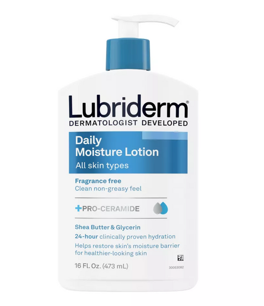 Lubriderm Daily Moisture Hydrating Body and Hand Lotion with Vitamin B5 473 Beauty shop at Exprimi Beauty Kenya. Home of Skin care, Body care, Make-up, Fragrance & Beauty.