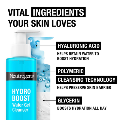 Neutrogena Neutrogena Hydro Boost Water Gel Cleanser with Hyaluronic Acid Cleansers & Toners NeutrogenaHydroBoostWaterGelCleanser200mlwithHyaluronicAcidNewEXprimiBeautyKenya_10 shop at Exprimi Beauty Kenya. Home of Skin care, Body care, Make-up, Fragrance & Beauty.