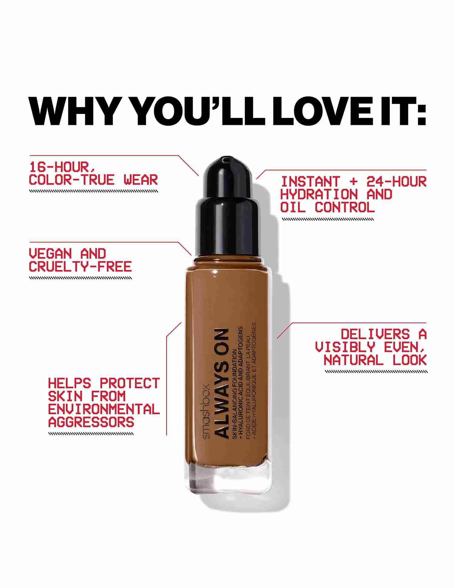 Smashbox Always On Skin-Balancing Foundation + Hyaluronic Acid and Adaptogens • D10W - SMASHBOX 30 Ml Foundation Smashbox._Always_On_Skin-Balancing_Foundation_Hyaluronic_Acid_and_Adaptogens_D10W_-_SMASHBOX_30_Ml_EXprimi_Skincare_Kenya shop at Exprimi Beauty Kenya. Home of Skin care, Body care, Make-up, Fragrance & Beauty.