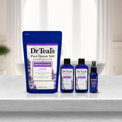 Dr. Teal's Soothe Sleep With Lavender Epsom Valentine's Day Gift Set Gift Set Soothe-Sleep-With-Lavender-Epsom-Salt-11oz-Foaming-Bath-3oz-Body-Wash-3oz-Body-Lotion-1oz-Gift-Set-EXprimi-Skincare-Kenya-5841 shop at Exprimi Beauty Kenya. Home of Skin care, Body care, Make-up, Fragrance & Beauty.