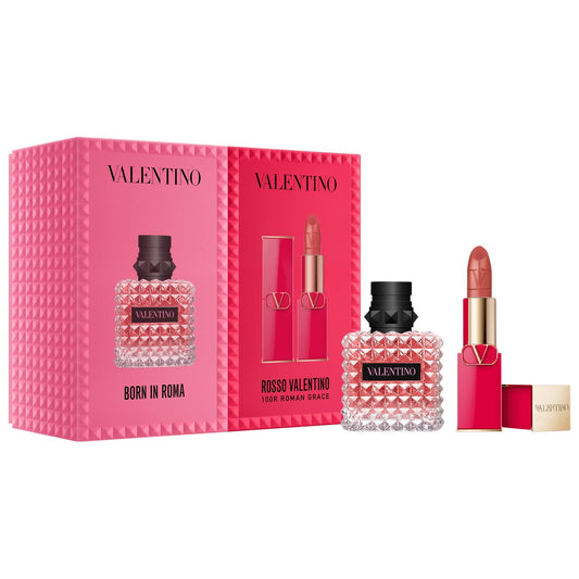 Valentino Mini Donna Born In Roma Perfume & Rosso Lipstick Gift Set Gift set shop at Exprimi Beauty Kenya. Home of Skin care, Body care, Make-up, Fragrance & Beauty.
