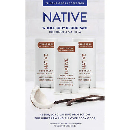 Native Native Deodorant, Aluminum Free, Coconut & Vanilla, Deodorant 3 pack native-deodorant-aluminum-free-coconut-and-vanilla-deodorant-3-pack-shopusa-kenya-1_660x660_b45c2e64-017d-4972-850b-95238a965c34 shop at Exprimi Beauty Kenya. Home of Skin care, Body care, Make-up, Fragrance & Beauty.