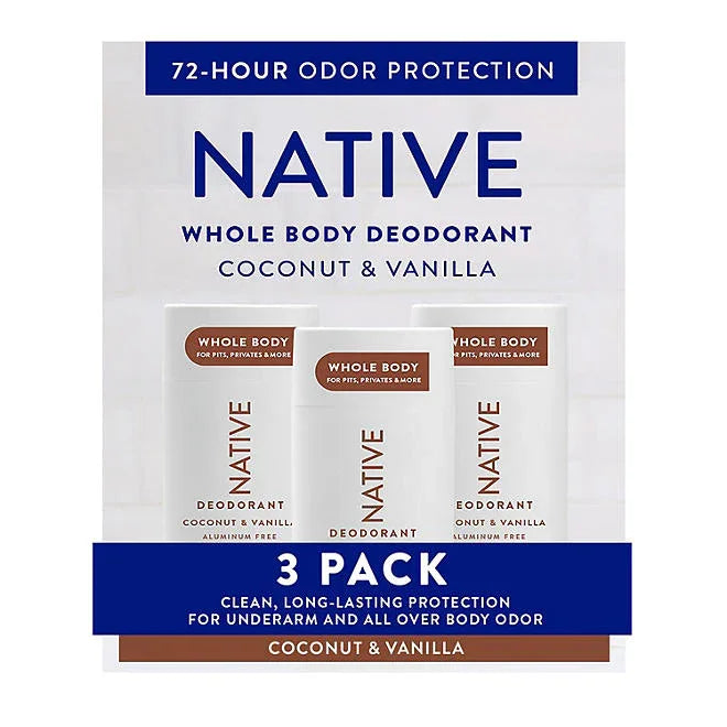 Native Native Deodorant, Aluminum Free, Coconut & Vanilla, Deodorant 3 pack native-deodorant-aluminum-free-coconut-and-vanilla-deodorant-3-pack-shopusa-kenya-2_660x660_020b7d18-0302-4bc1-a366-af2db99345cc shop at Exprimi Beauty Kenya. Home of Skin care, Body care, Make-up, Fragrance & Beauty.