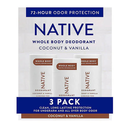 Native Native Deodorant, Aluminum Free, Coconut & Vanilla, Deodorant 3 pack native-deodorant-aluminum-free-coconut-and-vanilla-deodorant-3-pack-shopusa-kenya-2_660x660_020b7d18-0302-4bc1-a366-af2db99345cc shop at Exprimi Beauty Kenya. Home of Skin care, Body care, Make-up, Fragrance & Beauty.