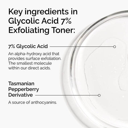 The Ordinary Glycolic Acid 7% Exfoliating Toner Toner ord-glycolic-acid-7pct-toner-ingredient-graphic shop at Exprimi Beauty Kenya. Home of Skin care, Body care, Make-up, Fragrance & Beauty.