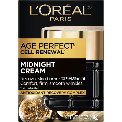 L'Oréal Paris Age Perfect Caring Cell Renewal Midnight Cream, Antioxidants, 1.7 oz | EXprimi Skincare Kenya Ant-Aging Age-Perfect-Caring-Cell-Renewal-Midnight-Cream-Antioxidants-1-7-oz-EXprimi-Skincare-Kenya-42 shop at Exprimi Beauty Kenya. Home of Skin care, Body care, Make-up, Fragrance & Beauty.